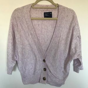 American Eagle Outfitters Purple Button Cardigan